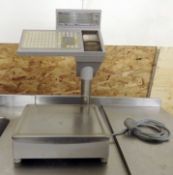 1 x Bizerba Butchers Scale And Printer - Dimensions: W36 x H54 x D44 - Ref: M072 - CL124 - Location: