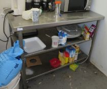 1 x Stainless Steel Preparation Table - Ref: 029 - CL173 - Location: Altrincham WA15Dimensio