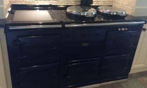 **Just Added** 1 x Aga 4-Oven, 3-Plate Dual-Fuel Range Cooker - Cast Iron With Navy Enamel Finish