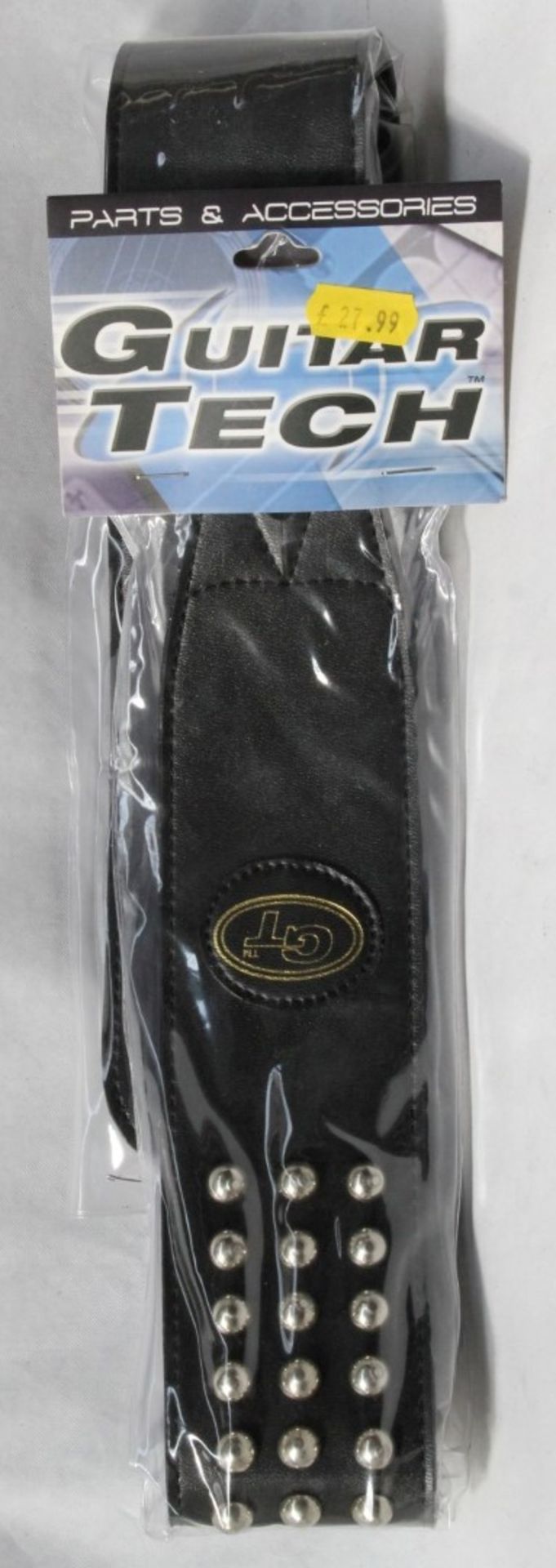 1 x Guitar Tech Leather Studded Guitar Strap - New in Packet - CL020 - Ref Pro160 - Location: