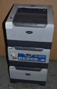 3 x Brother HL-5240 Office Laser Printers - CL011 - Untested - Removed From Office Environment -