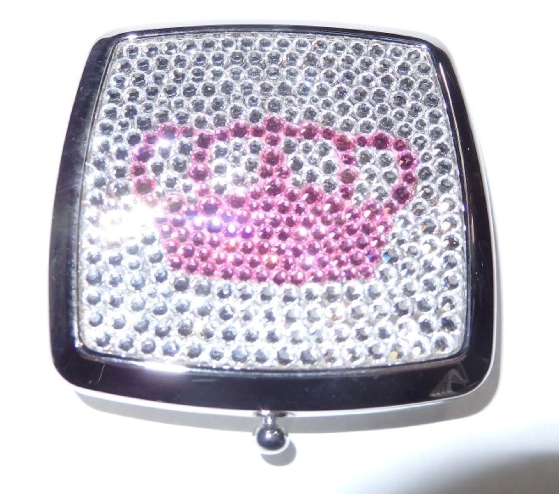 10 x ICE LONDON Pink CROWN Silver Plated Compact Mirrors - MADE WITH "SWAROVSKI¨ ELEMENTS - Ref - Image 2 of 5