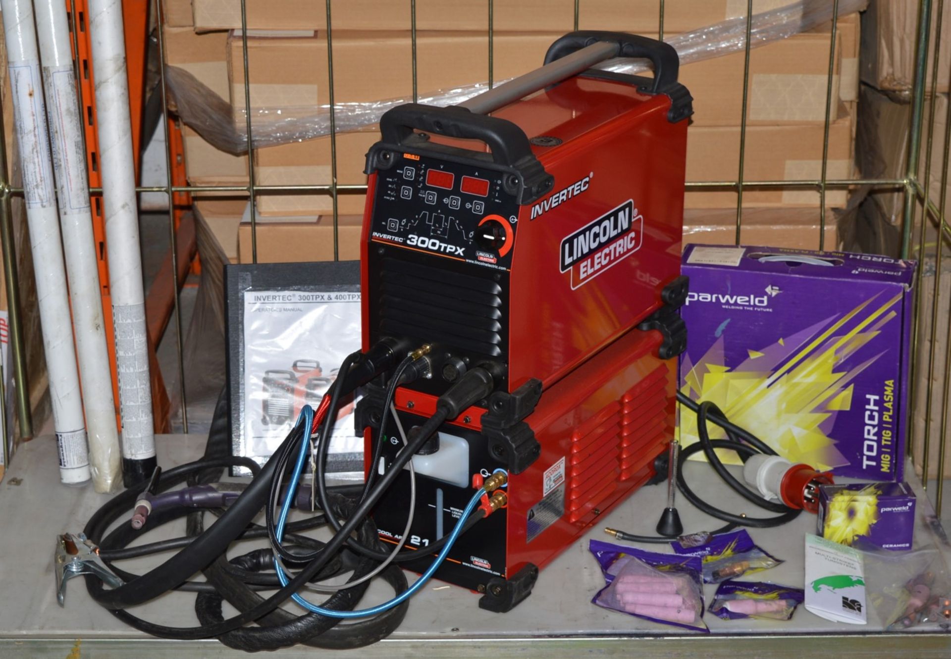 1 x Lincoln Electric Invertec 300 tpx Tig Welder With Cool Arc 21 Water Cooler and Accessories - - Image 2 of 15