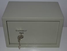 1 x Q-Connect Compact Key Operated Safe - 6 Litre Capacity - H150 x W200 x D200mm - Includes 2