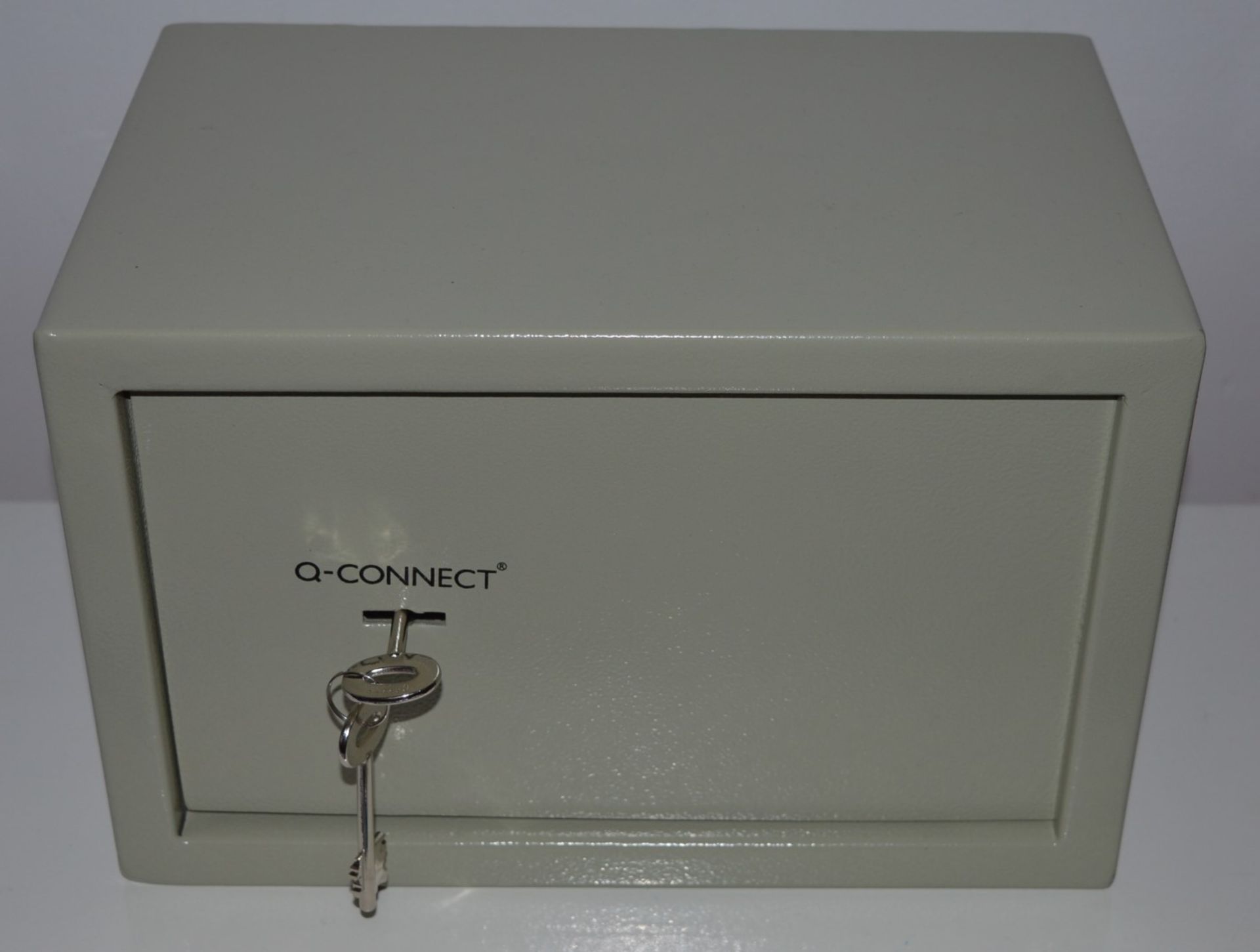 1 x Q-Connect Compact Key Operated Safe - 6 Litre Capacity - H150 x W200 x D200mm - Includes 2