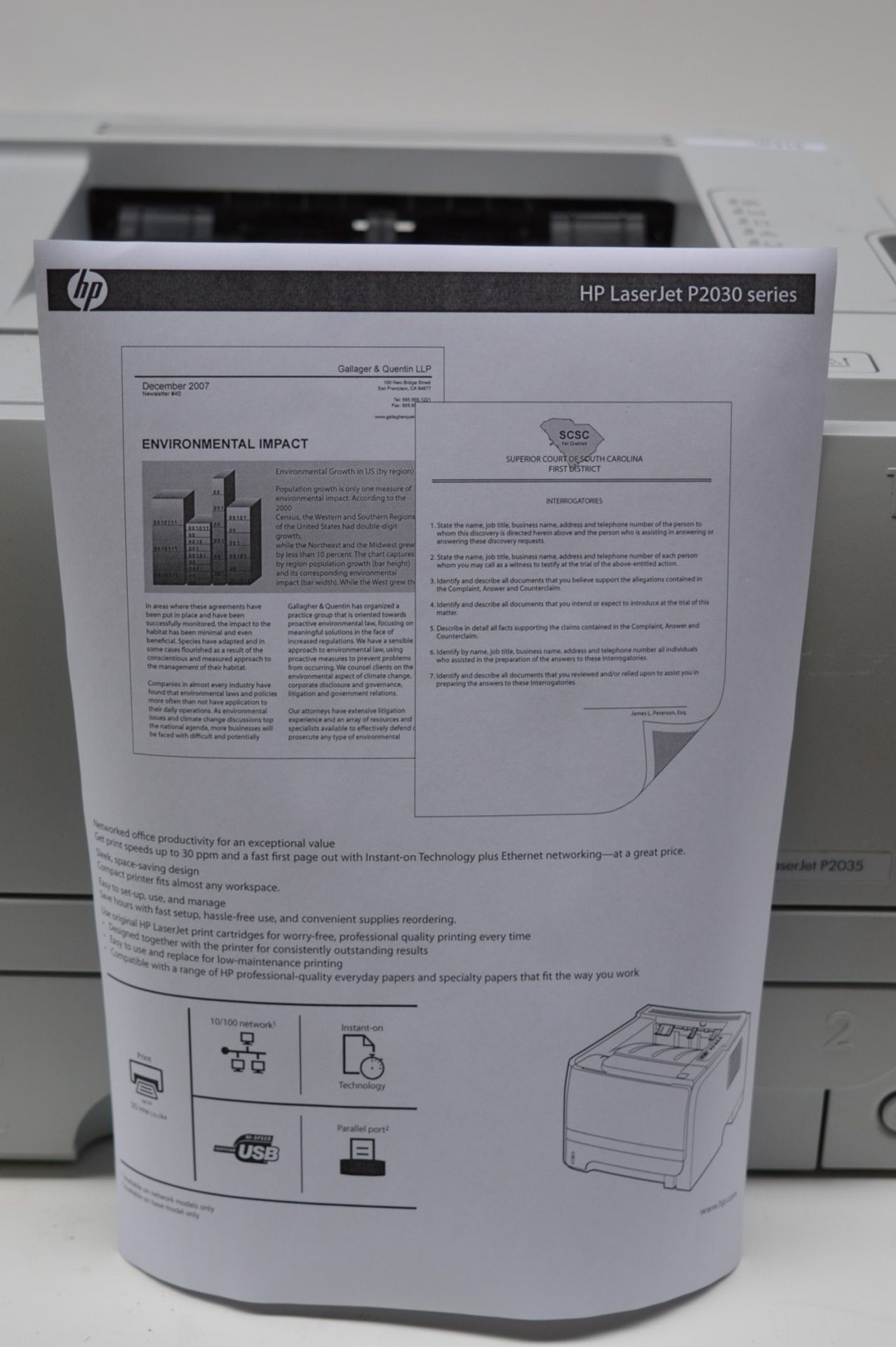 HP LaserJet P2035 Laser Network Printer - Monochrome - Image 4 of 4