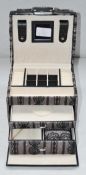 1 x "AB Collezioni" Italian Luxury Jewellery Box (31484N) - Ref LT181 – Includes 3 Pull-Out