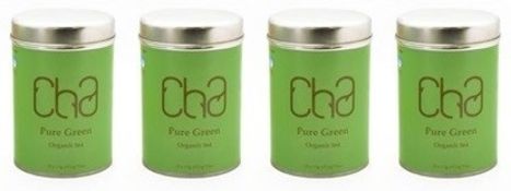 120 x Tins of CHA Organic Tea - PURE GREEN - 100% Natural and Organic - Includes 120 Tins of 25