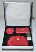 1 x "AB Collezioni" Italian Luxury 3-Peice Travelling Vanity Set In Red (KRSV2) - Ref LT175 -