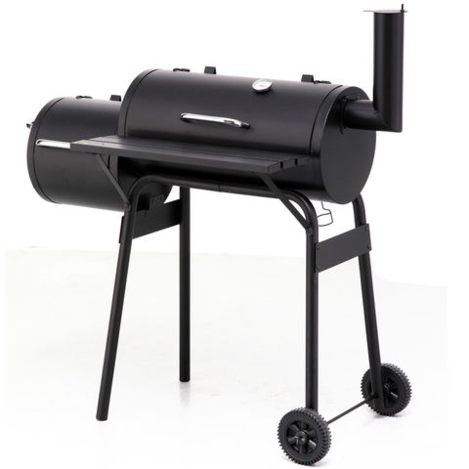 1 x Tepro Wichita Smoker BBQ Grill With Side Chamber and Chimney - Western Style Smoker - Unused
