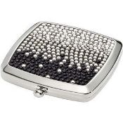 14 x ICE LONDON Graduated Princess Silver Plated Compact Mirror - Colour: BLACK - Ref: ICE400114 -