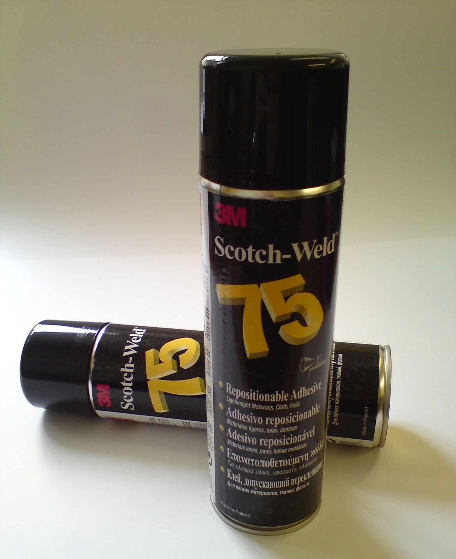 2 x 3M Scotch Weld 75 Repositional Adhesive - For Light Weight Materials, Cloth and Foils -