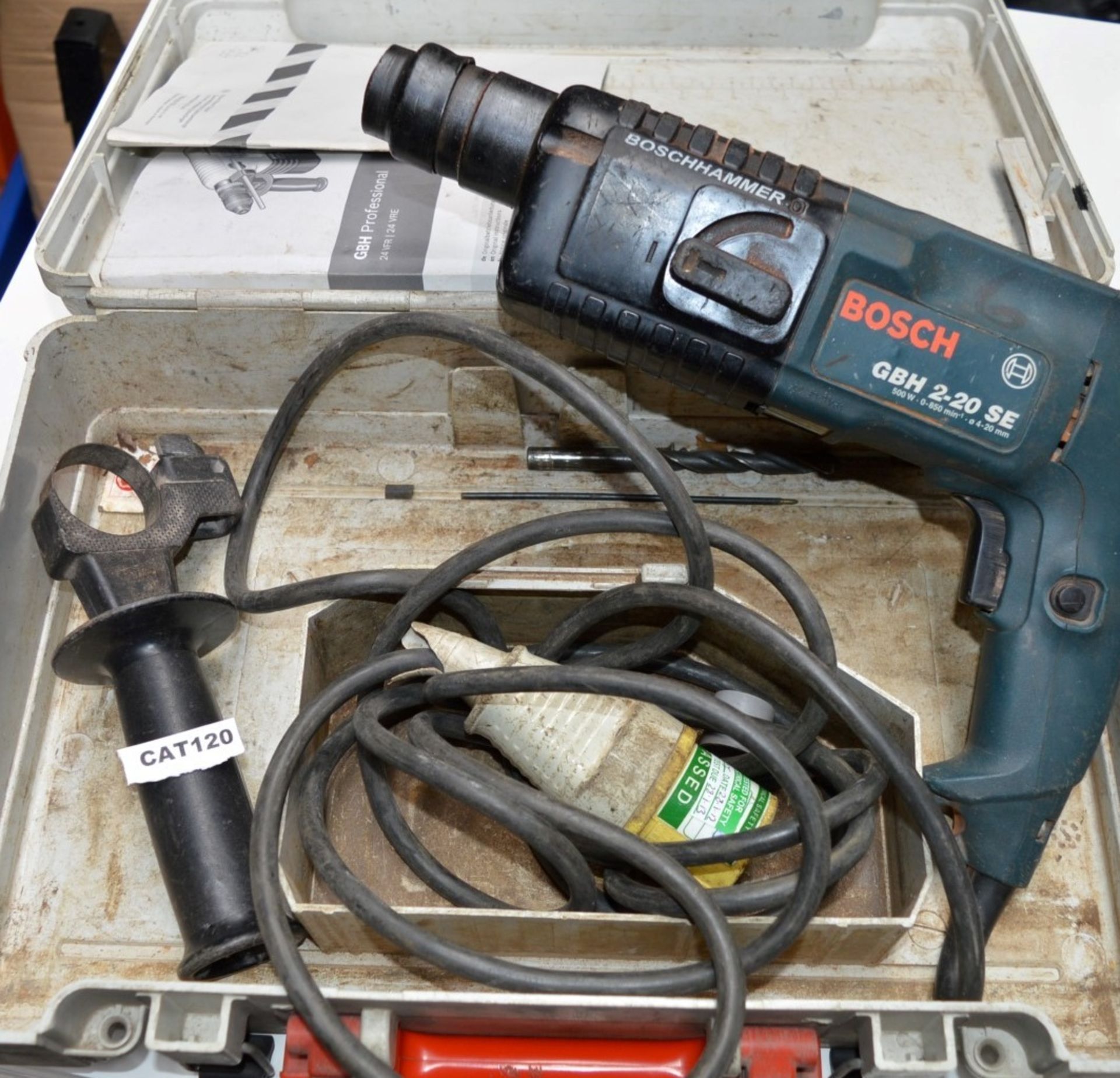 1 x Bosch Rotary Hammer Drill - 110v - Model GBH 2 SE - Includes Protective Case - Tested and - Image 5 of 5