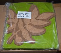 24 x Plaid Cork Stamp Leaf Cluster Packs - Includes 1 Box of 24 - Natural Cork - Approx Size of Each