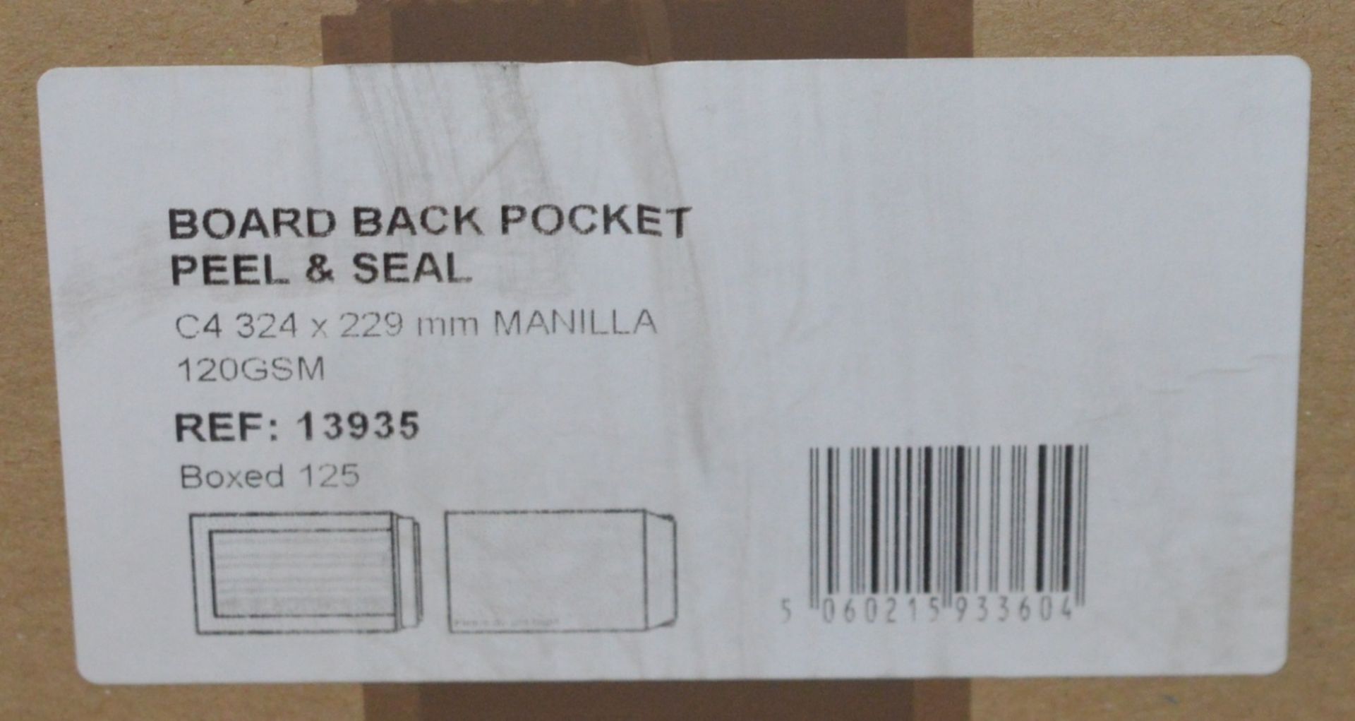 125 x Board Back Peel & Seal C4 Manilla Envelopes - 324x229mm 120gsm - Brand New Stock - CL185 - Ref - Image 3 of 4