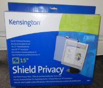 9 x Kensington Flat Panel Privacy Filter for 15" Flat Panel Monitors - Boxed - Ref: DRT0104 - CL185