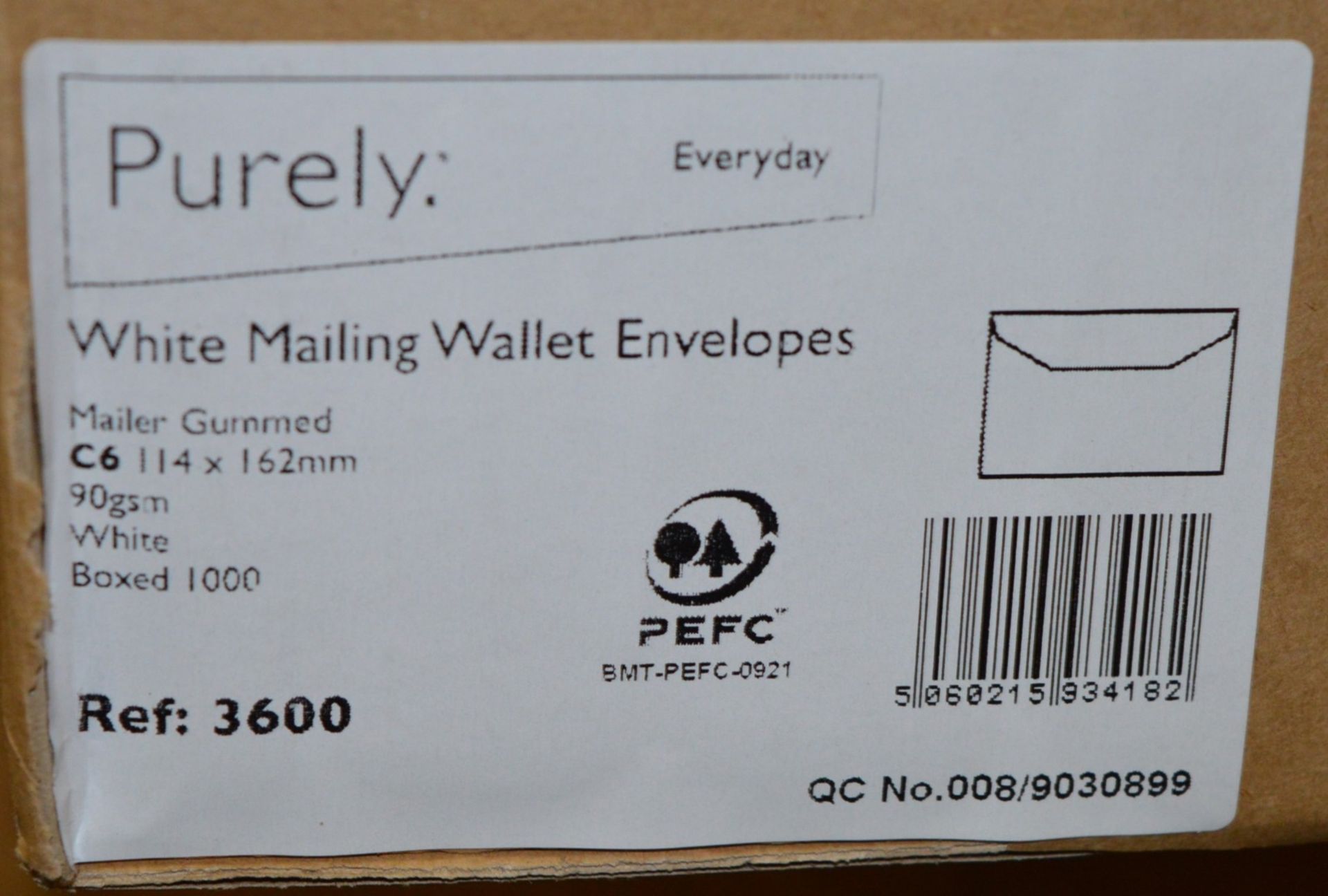 5,000 x Everyday Purely White Mailing Wallet Envelopes - C6 114x162mm 90gsm White - Includes 5 x - Image 3 of 3