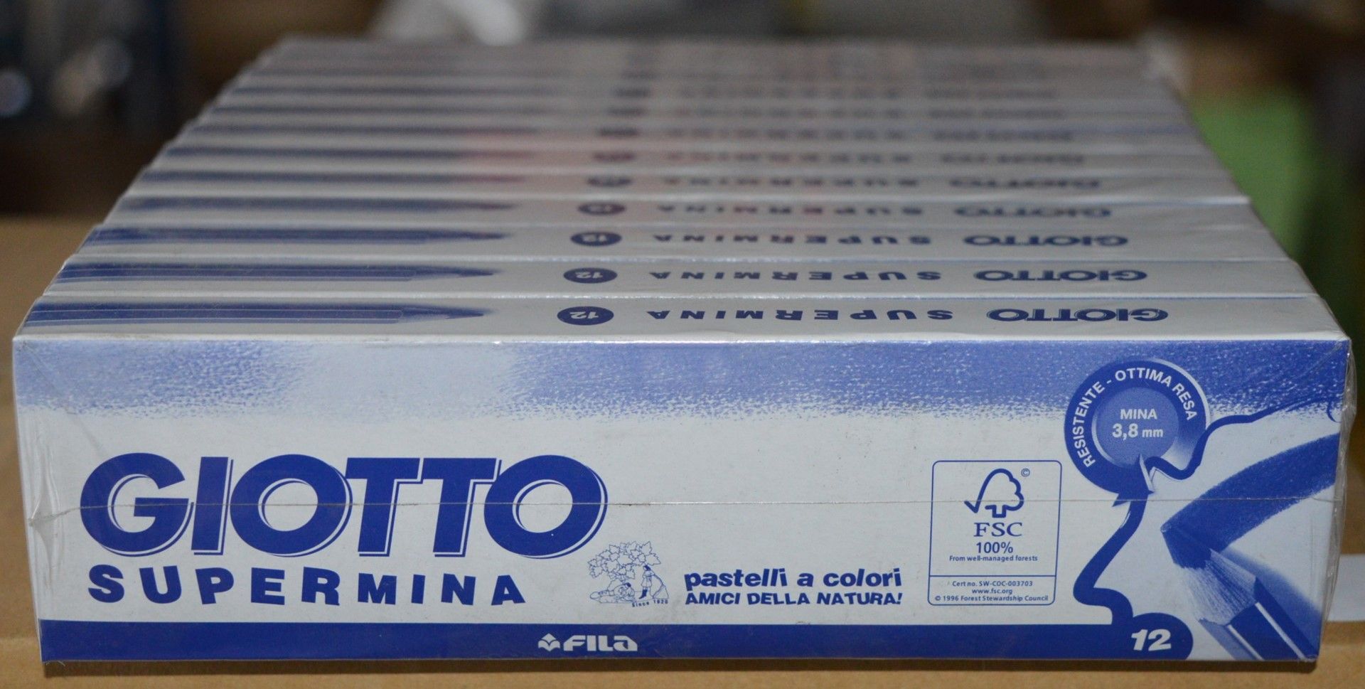 36 x Packs of Giotto Supermina 3.8mm Blue Pencils - High Quality Pencils Packed in Boxes of 12 -