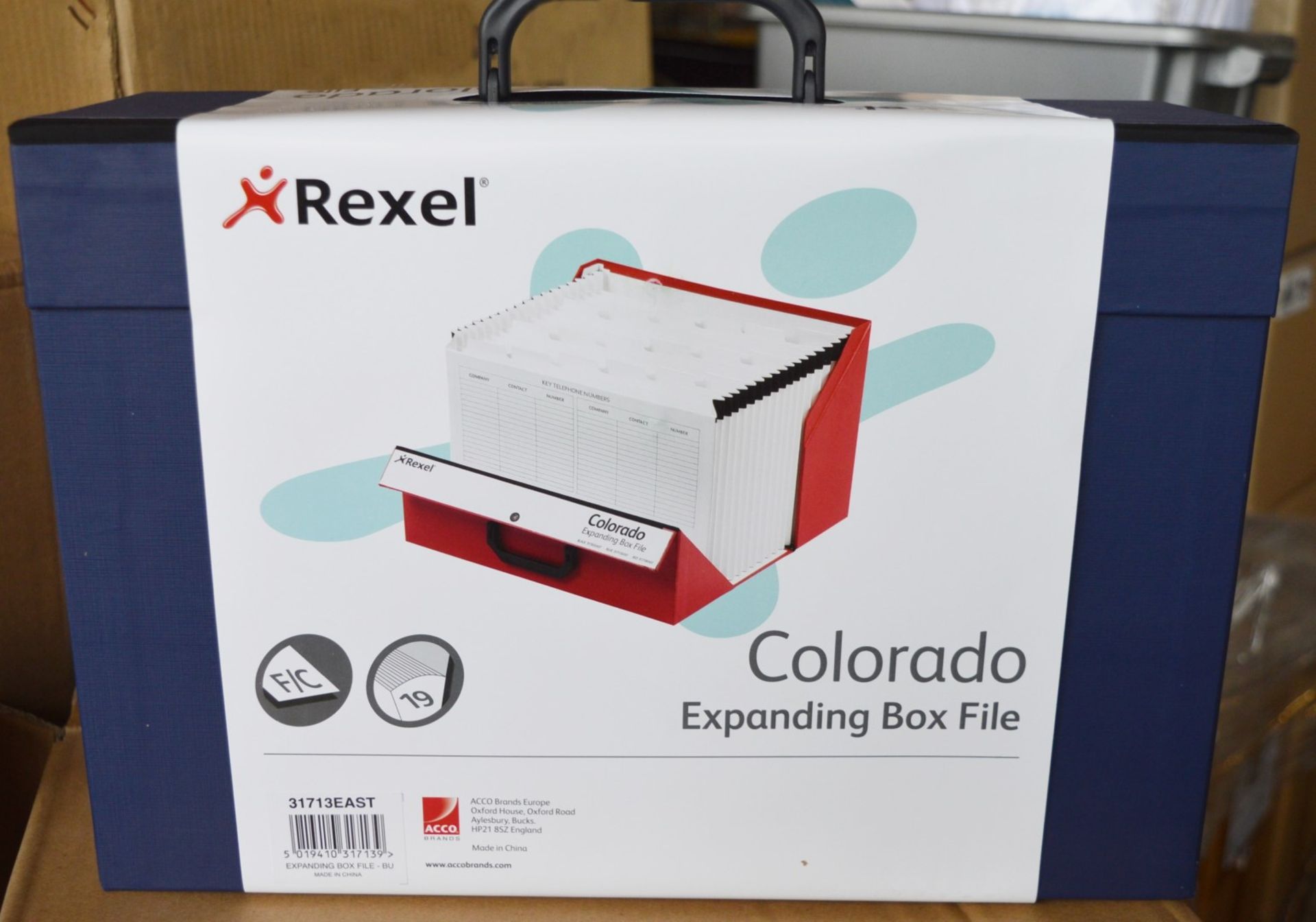 2 x Rexel Colorado Expanding Document Box Files - Blue Colour - Product Code 31713EAST - Brand New