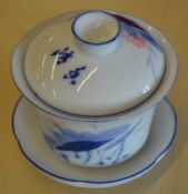 50 x Oriental Cups With Saucers and Lids - Elegant Porcelain Cups / Pots With Fitted Lid and