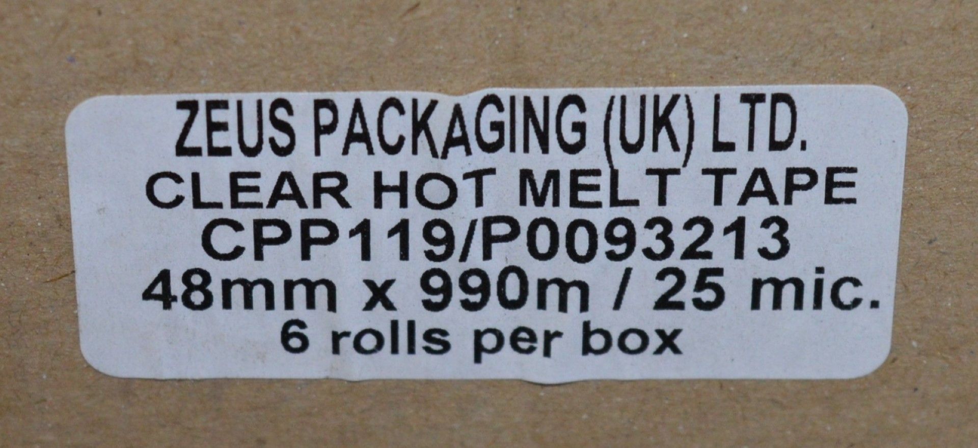 6 x Rolls of Clear Hot Melt Tape - 48mm x 990m Per Roll - CL185 - Unused Stock - Ref DRT0052 - - Image 3 of 4