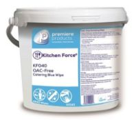 6 x Kitchen Force Blue Catering 1,500 Wipe Packs - Premiere Products - Byotrol Technology - QAC Free