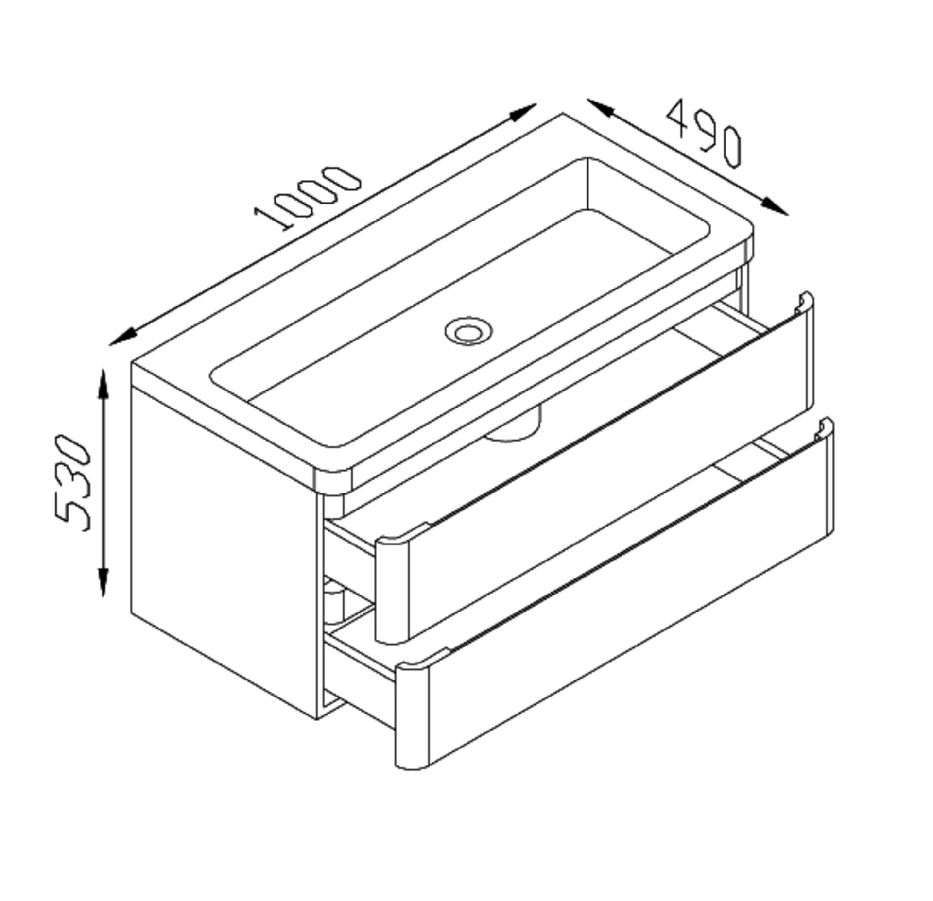 1 x MarbleTECH B-Grade Urban Base Unit 100 & A-Grade Basin - Ref:AWS31-100 - CL170 - Location: Notti - Image 3 of 7