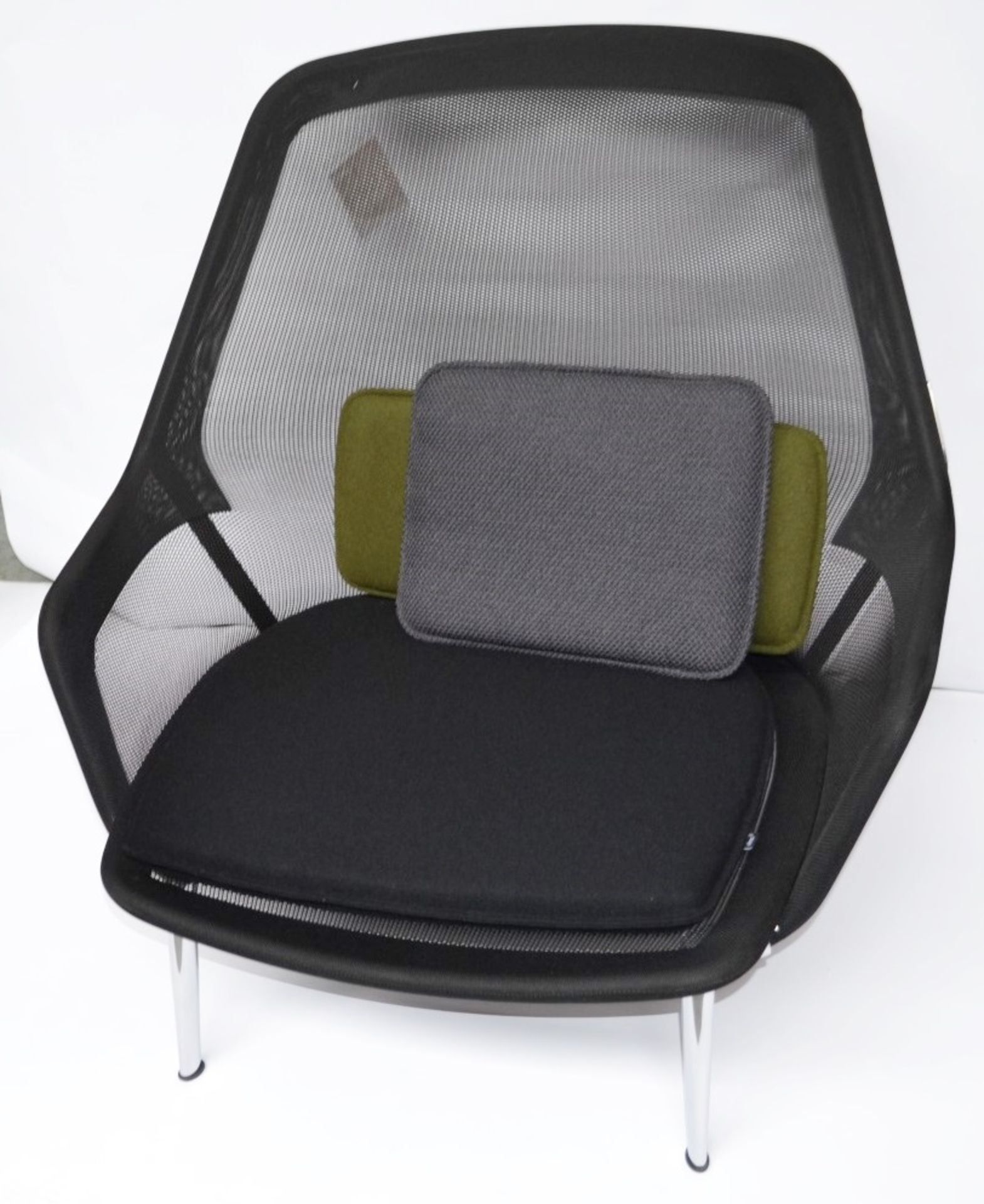 1 x VITRA Slow Chair & Ottoman With Cushions - Colour: Black & Chrome - Ref: 4708962 - CL087 - - Image 2 of 6