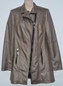 1 x Steilmann KSTN By Kirsten Womens Faux Leather Coat - Functional Pockets - Zip Fastener - UK Size