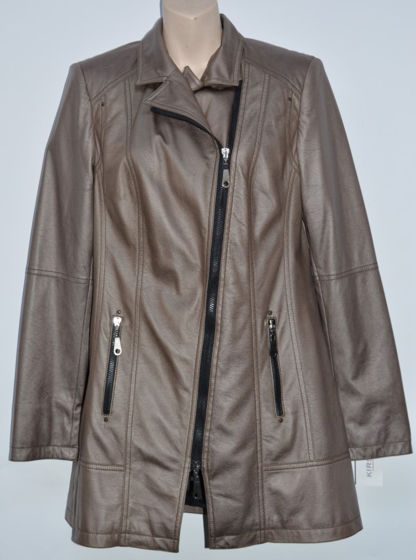 1 x Steilmann KSTN By Kirsten Womens Faux Leather Coat - Functional Pockets - Zip Fastener - UK Size