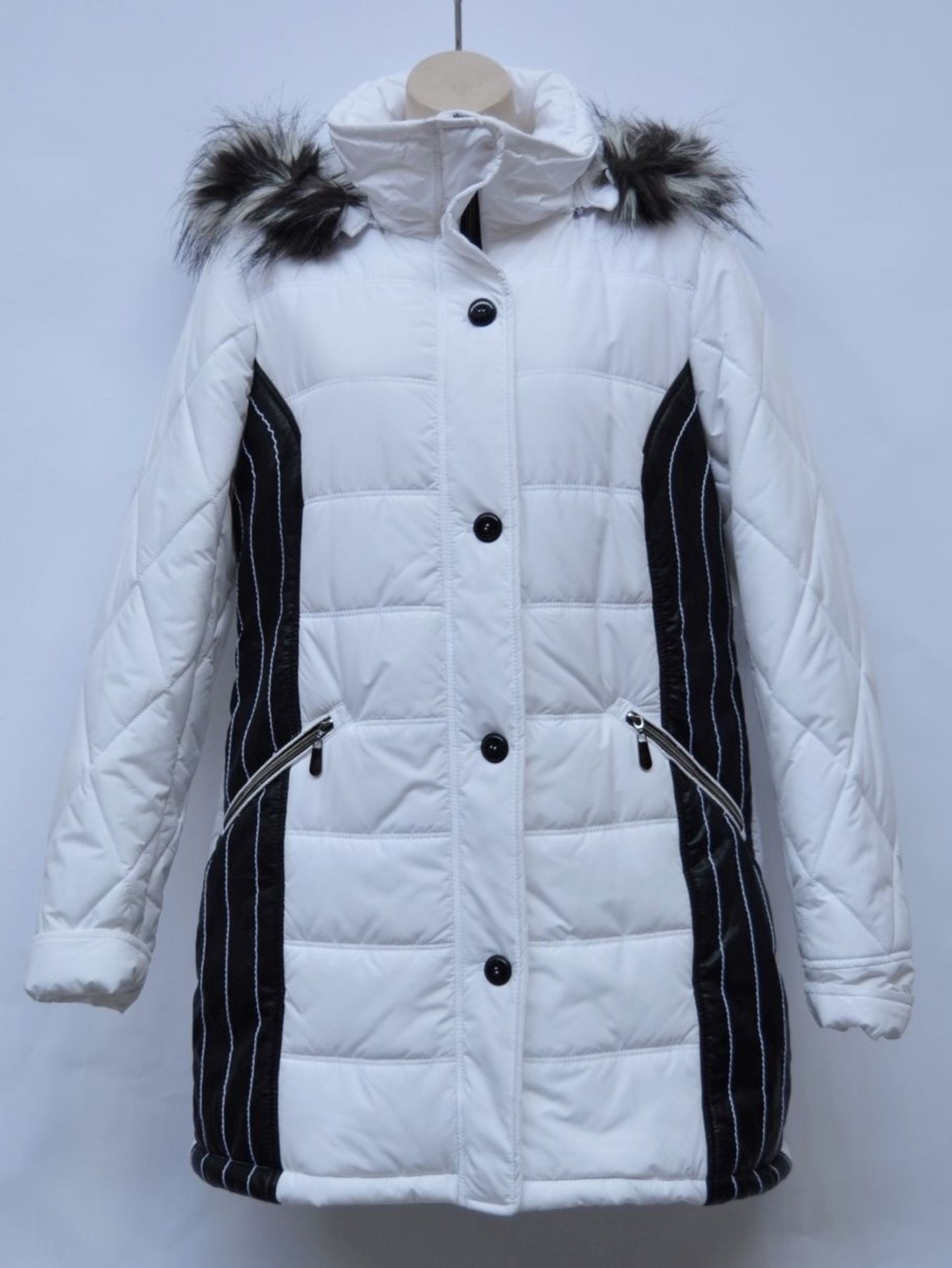 1 x Steilmann KSTN By Kirsten Womens Coat - Artic White Poly Filled Coat With Functional Pockets,