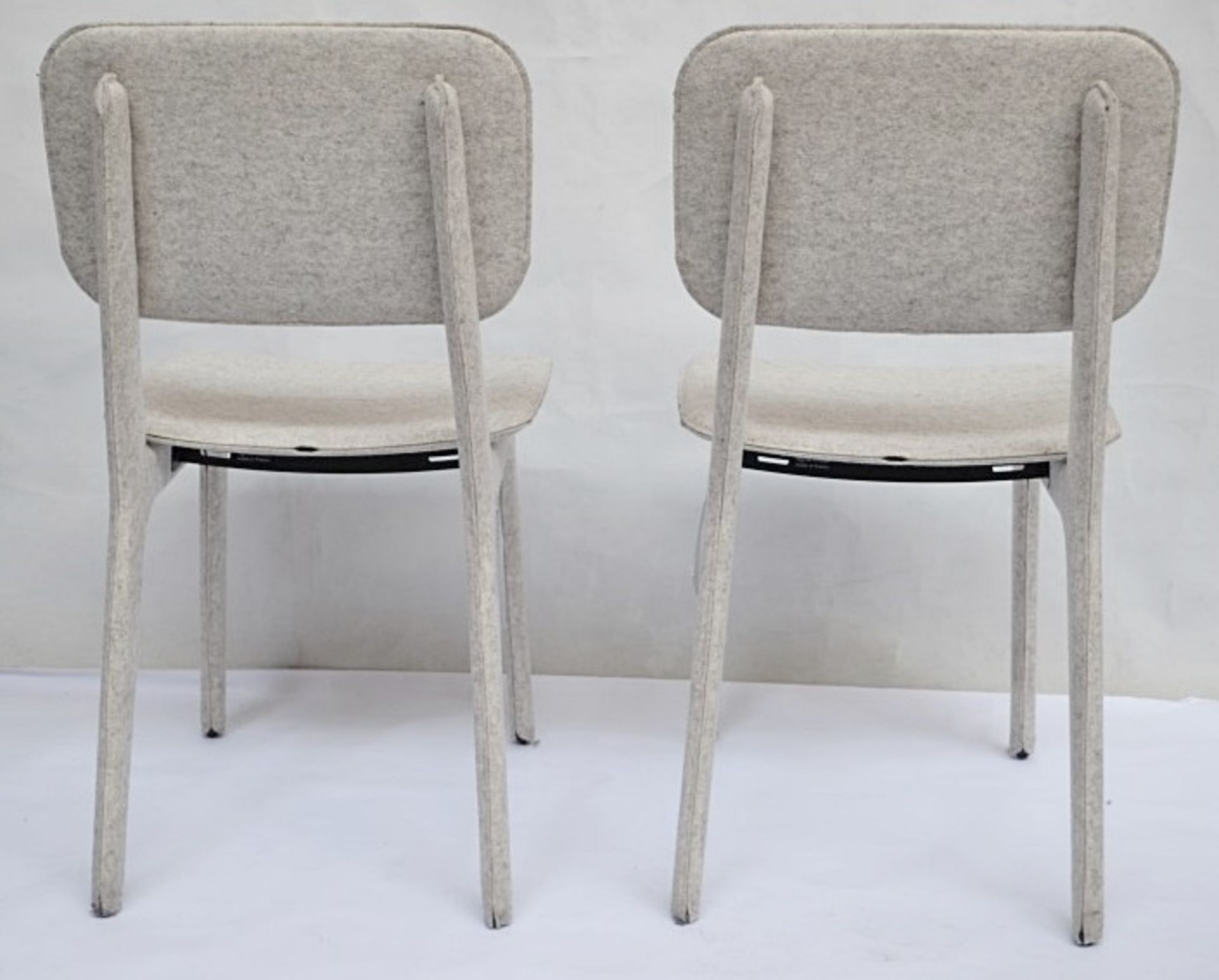 A Pair Of LIGNE ROSET Feutre Nacre "FELT" Dining Chairs In Cream/Grey - Dimensions: H87 x 46 x 46cm, - Image 7 of 8