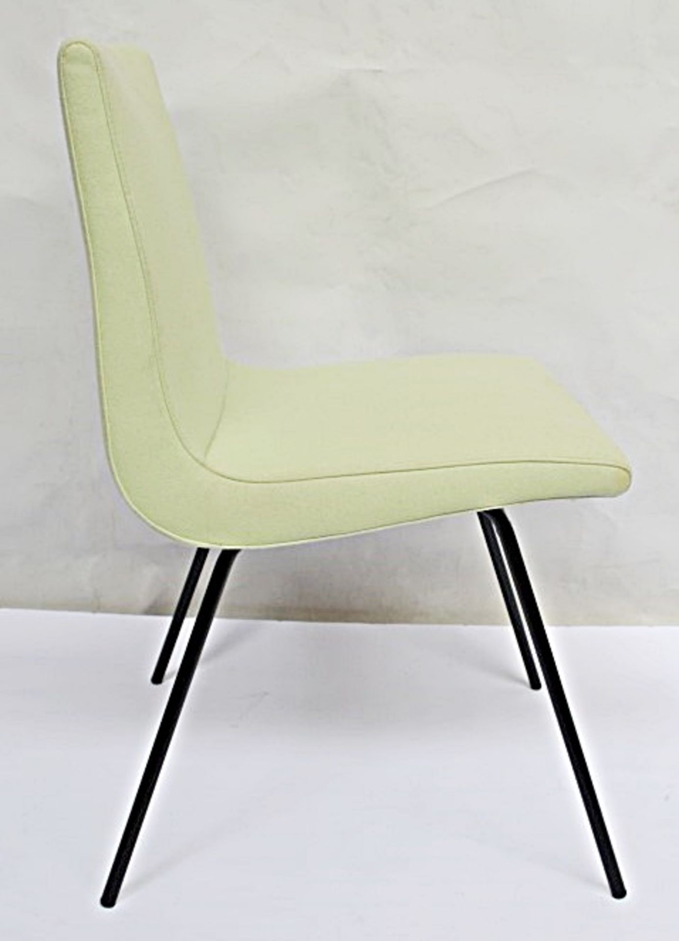 1 x LIGNE ROSET "TV" Dining Chair - Covered In Mint Green "Divina" Felt Fabric With Black - Image 3 of 7