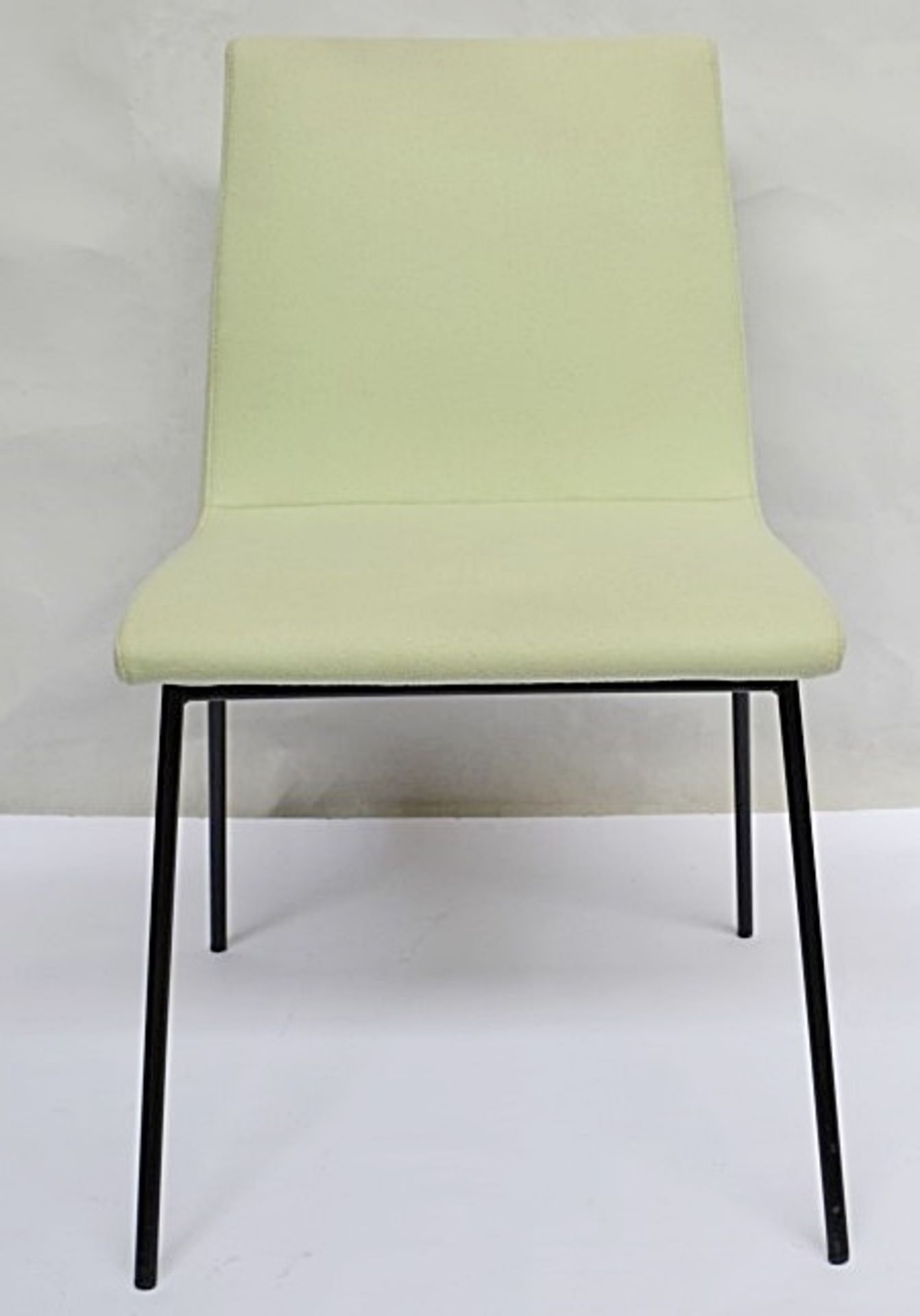 1 x LIGNE ROSET "TV" Dining Chair - Covered In Mint Green "Divina" Felt Fabric With Black - Image 5 of 7