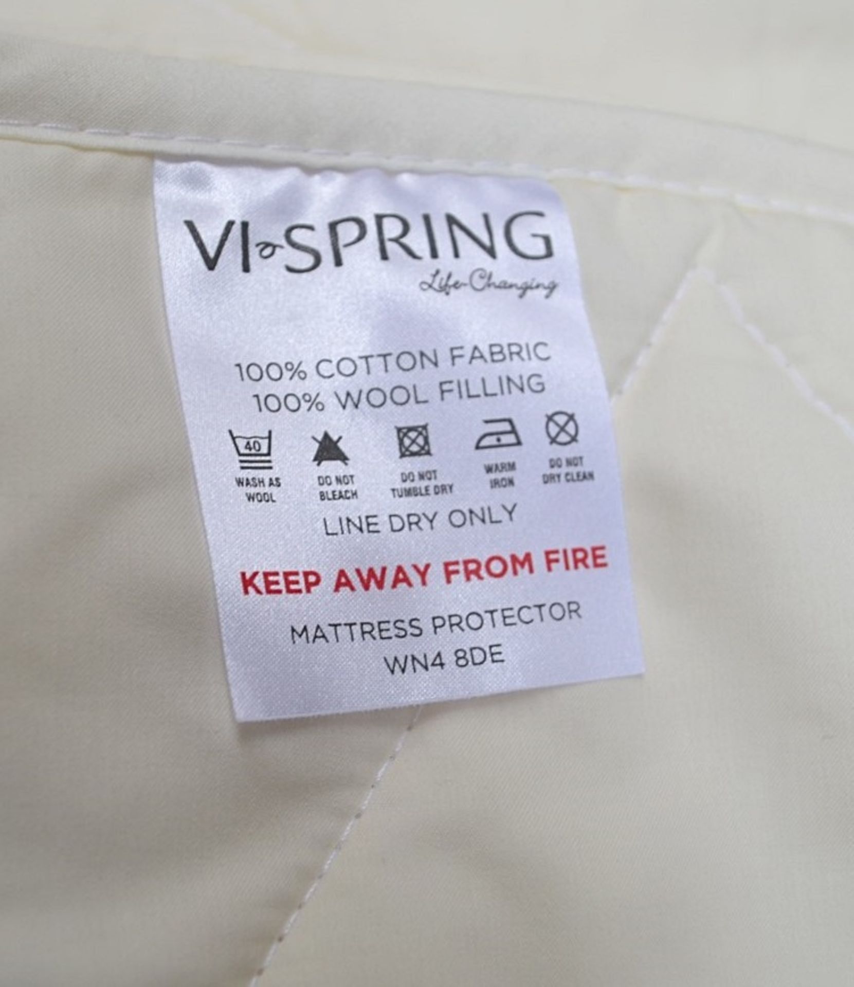 1 x VISPRING Quilted Mattress Protector - Dimensions 182x200cm - Ref: 1396831 P3 - CL087 - Location: - Image 3 of 4