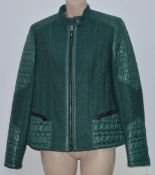 1 x Steilmann KSTN By Kirsten Womens Coat - 70% Wool in Green With Zip Fastener and Press Stud