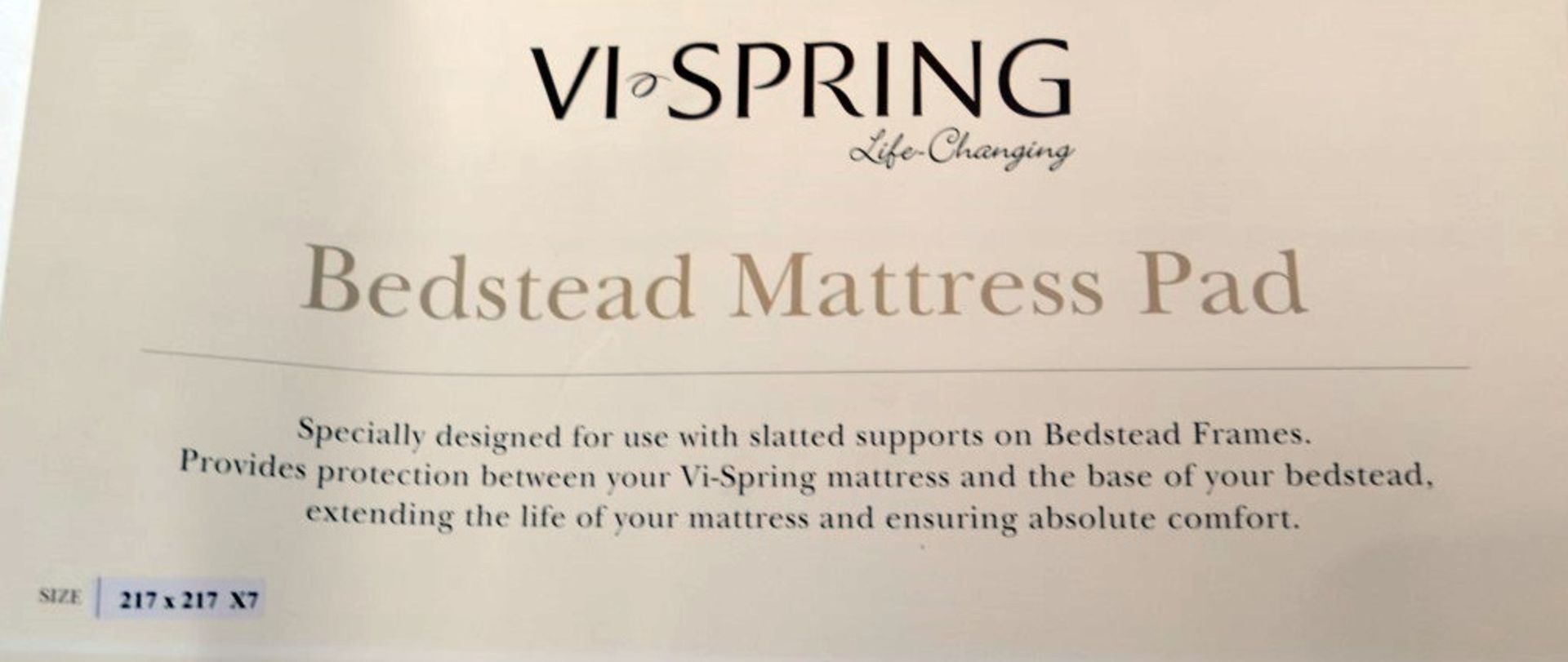 1 x VISPRING Mattress Pad Protector - Dimensions: 217 x 217 x 7cm - Ref: 4845111 - CL087 - Location: - Image 3 of 4