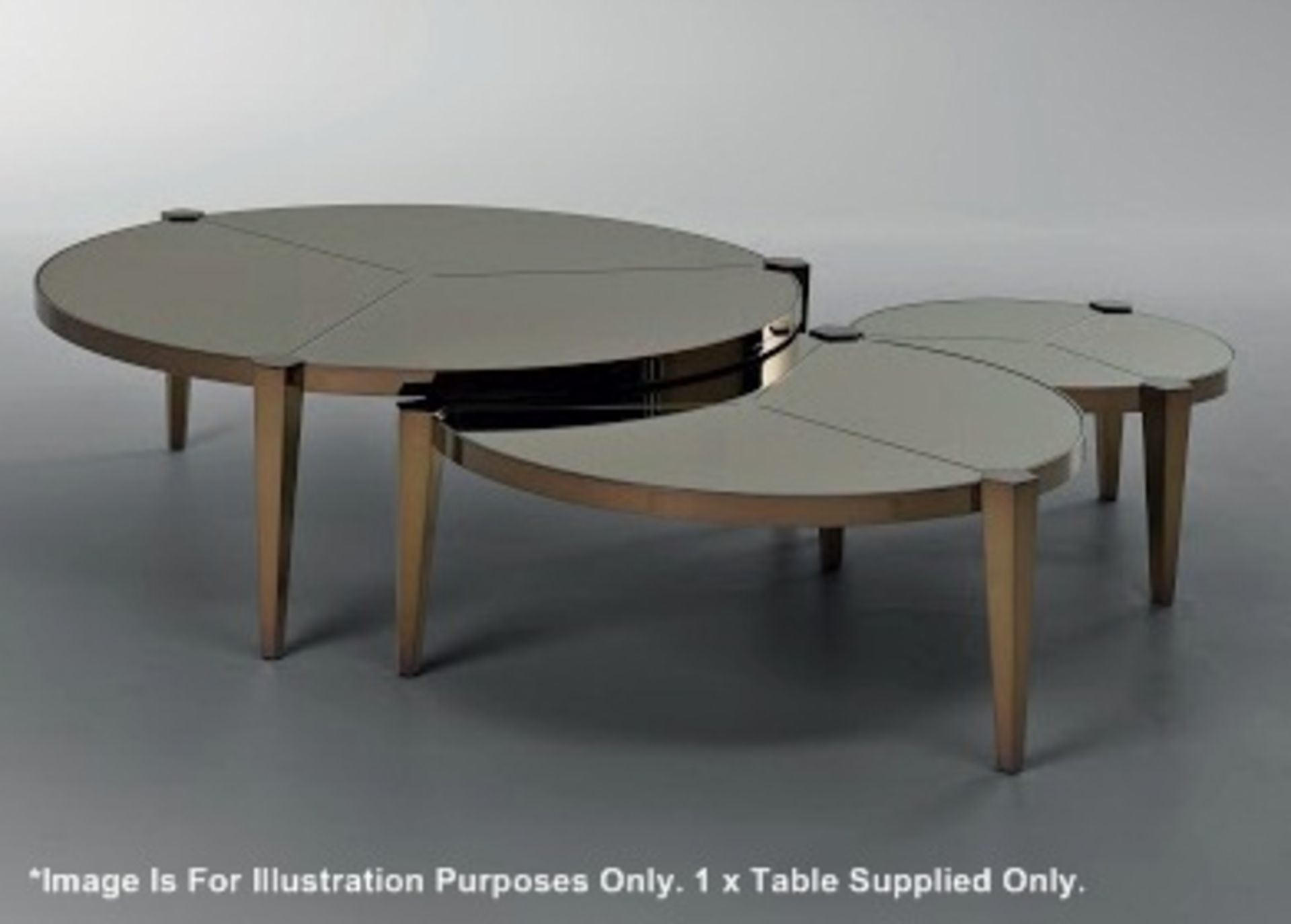 1 x FENDI Regina Coffee Mirrored Table Top - Dimensions: 120cm, Thickness 4.2cm - Ref: 4887171 -