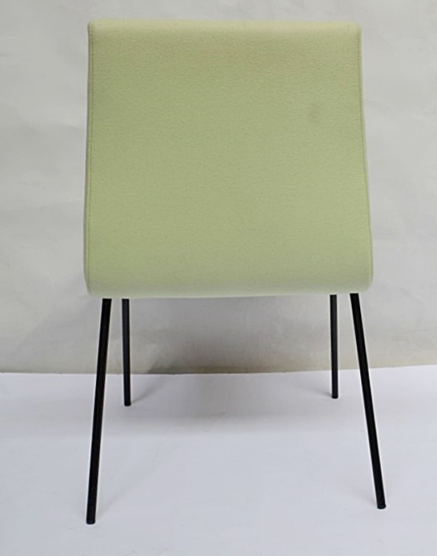 1 x LIGNE ROSET "TV" Dining Chair - Covered In Mint Green "Divina" Felt Fabric With Black - Image 7 of 7