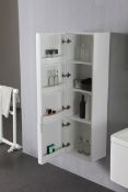 1 x White Gloss Storage Cabinet 120 - B Grade Stock - Ref:ASC42-120 - CL170 - Location: Nottingham N