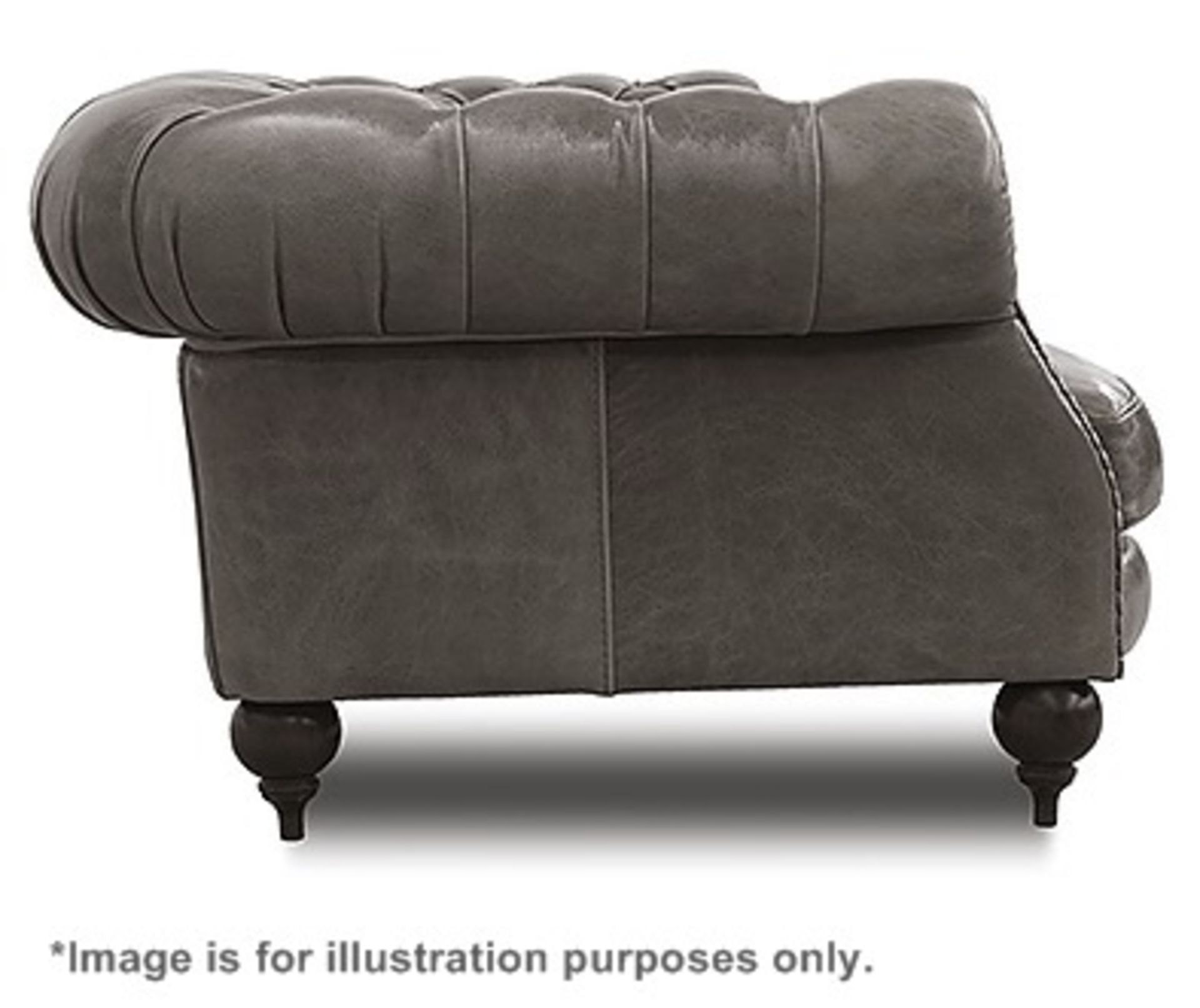 1 x BAXTER Diana Chester Sofa Upholstered In A Rich Grey Leather - Italian Made - Dimensions: - Image 3 of 7