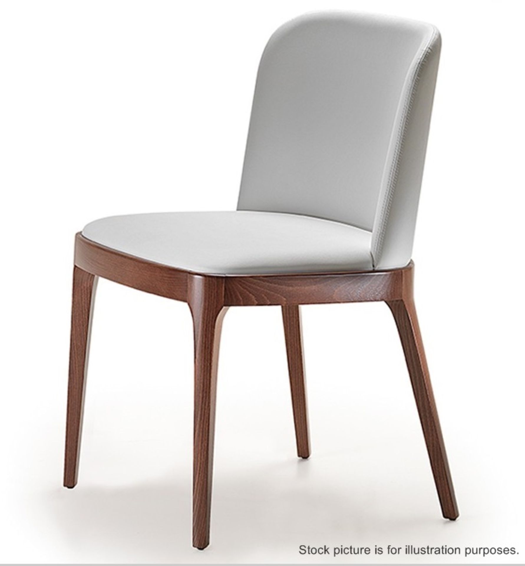 4 x Matching CATTELAN "Magda" Leather & Oak Chairs - Dimensions: w:53 d:55 h:81cm (seat height 48cm) - Image 5 of 7
