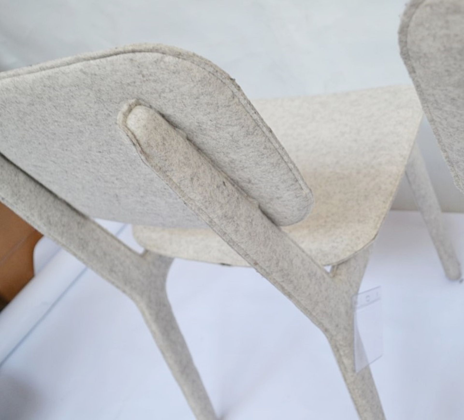 A Pair Of LIGNE ROSET Feutre Nacre "FELT" Dining Chairs In Cream/Grey - Dimensions: H87 x 46 x 46cm, - Image 2 of 8