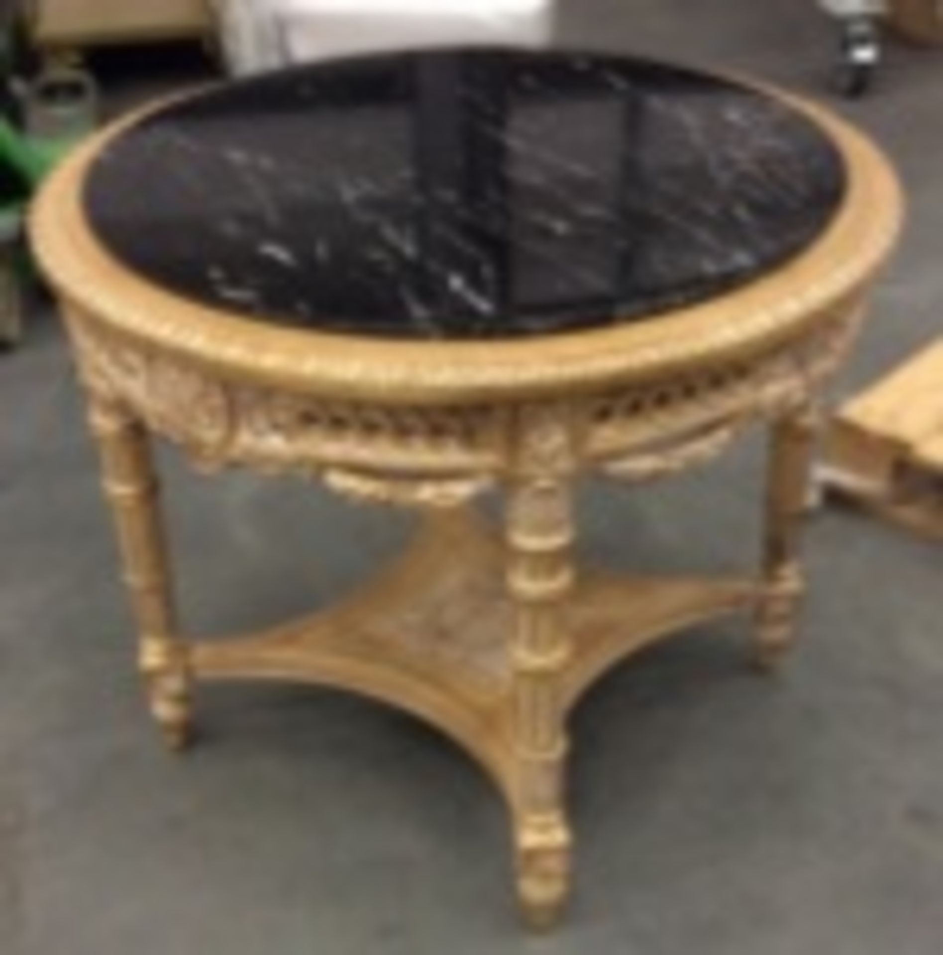 1 x ANGELO CAPPELLINI Marble Topped Wooden Coffee Table In Gold - Dimensions: H76cm x Diameter - Image 3 of 8
