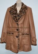 1 x Steilmann KSTN By Kirsten Womens Coat - Features Faux Fur Neck and Lining With Button Fastener -