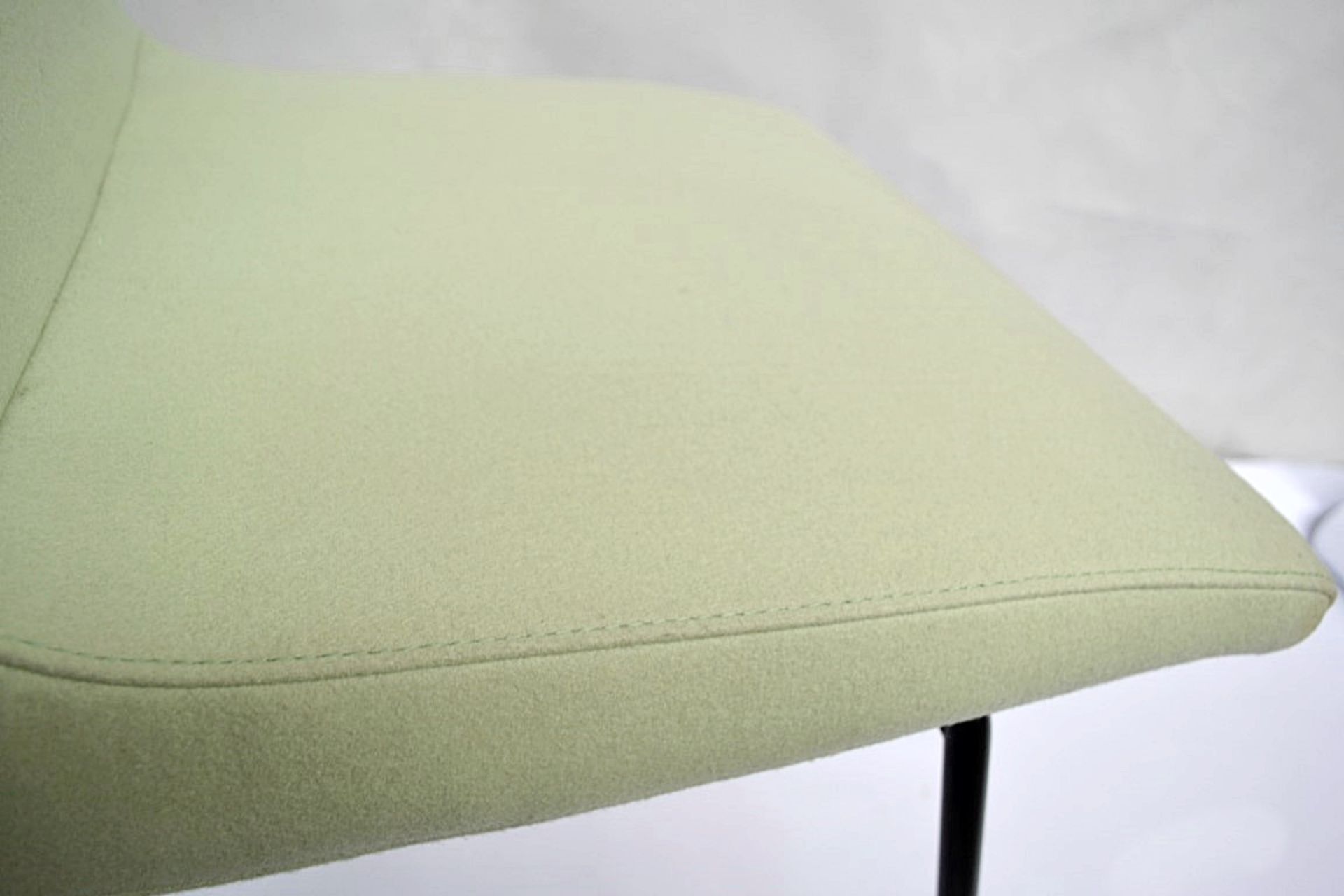 1 x LIGNE ROSET "TV" Dining Chair - Covered In Mint Green "Divina" Felt Fabric With Black - Image 4 of 7