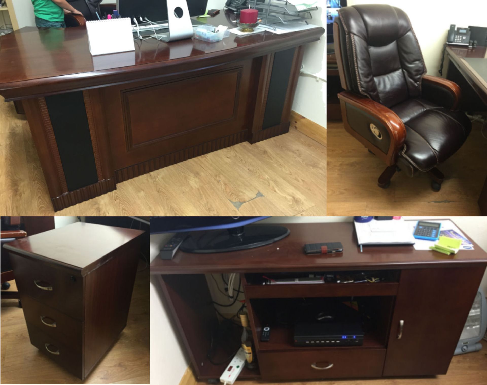 1 x Attractive Luxury Executive Office Desk, Executive Chair, Chest of Drawers and Sideboard - Image 18 of 21