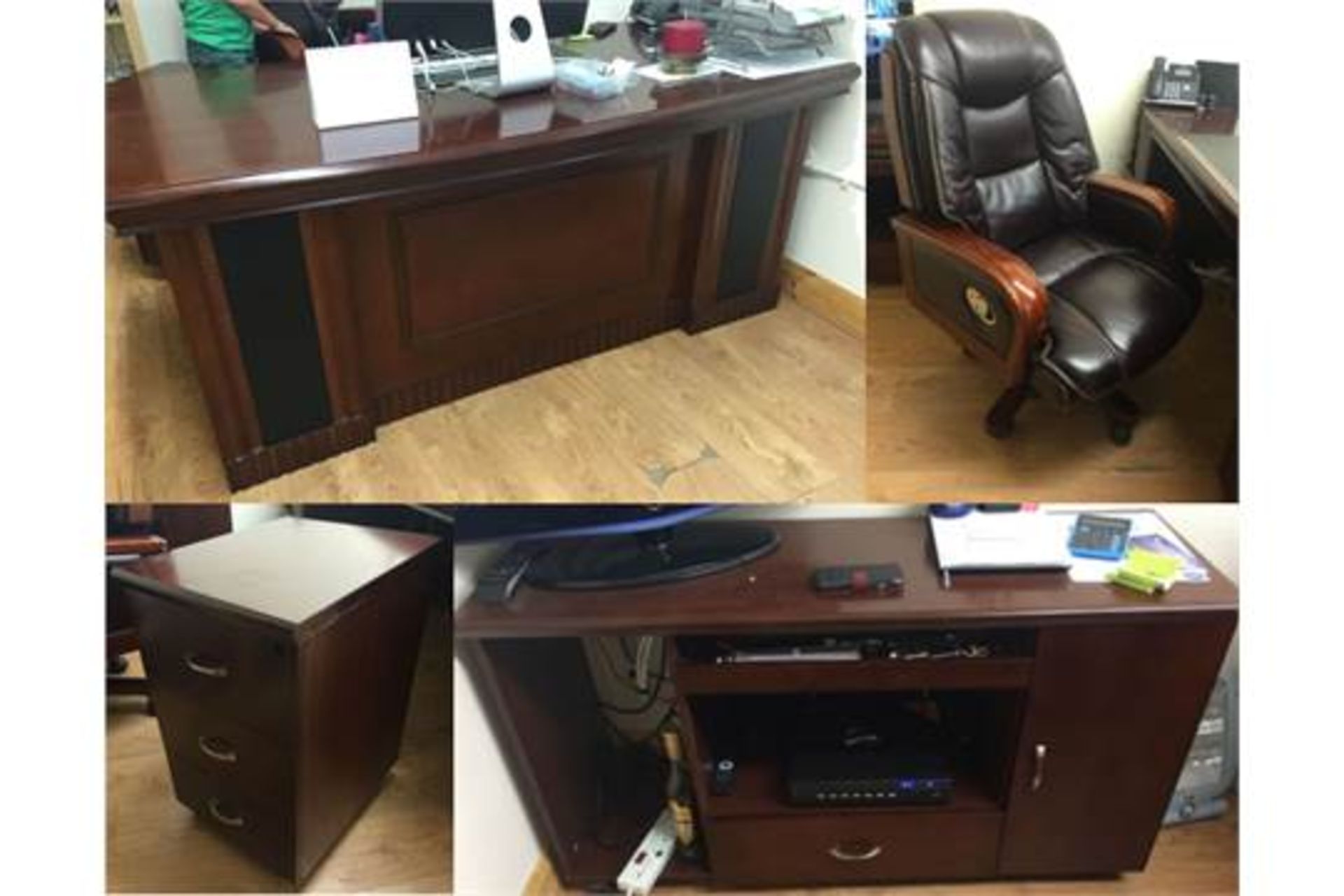 1 x Attractive Luxury Executive Office Desk, Executive Chair, Chest of Drawers and Sideboard - Image 2 of 21