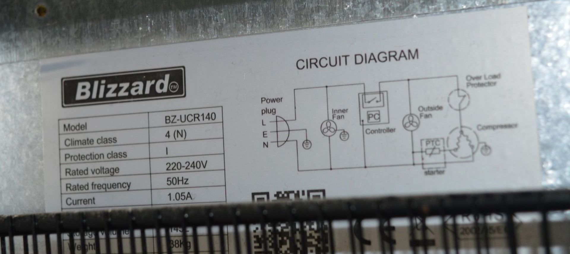 1 x Blizzard Stainless Steel Undercounter Fridge - High Grade Stainless Steel Model UCR140 - 240v UK - Image 5 of 5