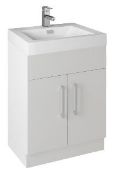 1 x Vogue Bathrooms JUNO Floor Standing VANITY UNIT With SINK BASIN and Plug Waste Pack - Modern